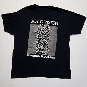 Joy Division Graphic Tee Unknown Pleasures Black Rock Band Mens Music L Shirt